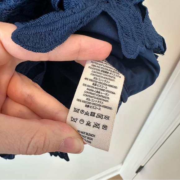 Saylor x Free People Dahlia Dress Blue Off the Shoulder Lace Cocktail Wedding - Picture 4 of 14